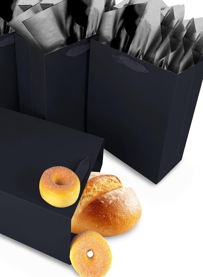 qiqee 10PCS Black Mini Gift Bags with Tissue Paper Handles 6.3"x4.7"x2.4" Small Size Present Party Favor （10pcs Bags,20pcs Tissue Paper ） - Image 3